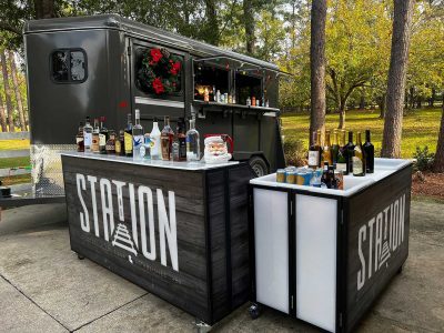 77 Portable Bar & Back Bar w/ Wood 3 Background