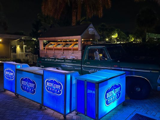 Outdoor LED Mobile Portable Bar Setup - Deep Eddy Vodka Outdoor LED Mobile Portable Bar Setup - Deep Eddy Vodka