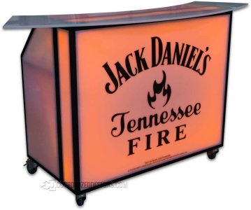 48 Tragbare Bar mit Jack Daniels Fire Logo und schwarzem Rahmen 48 Tragbare Bar mit Jack Daniels Fire Logo und schwarzem Rahmen