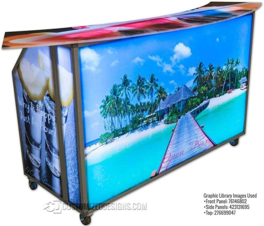 Bar Portátil con Gráficos Temáticos de Playa Bar Portátil con Gráficos Temáticos de Playa