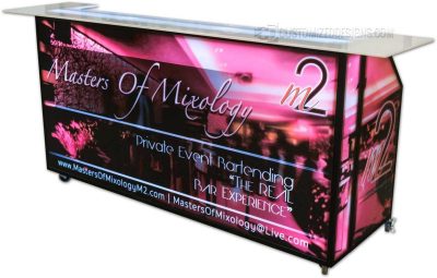 77 Portable Bar w/ BLack Frame & Wrap Top