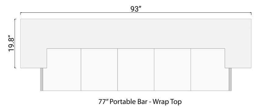 93" Wrap Bar Top für 77" Portable Bar 93" Baraufsatz für 77" Portable Bar