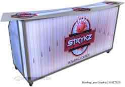 Bar portátil con logotipo temático de bolos Bar portátil con logotipo temático de bolos