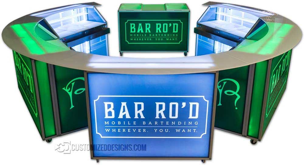 Circular Portable Bar w/ Mobile Back Bar