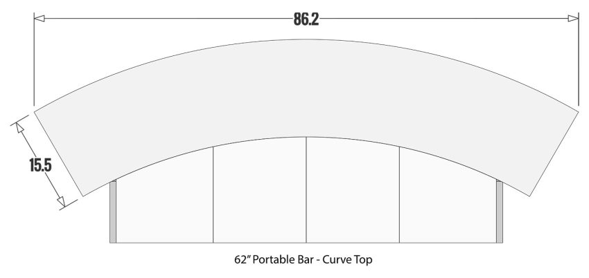 Curve Bar-Aufsatz für 62" Portable Bar Curve Bar-Aufsatz für 62" Portable Bar