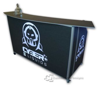 62 Portable Bar w / Cyber Liquids Vape Branding & Sable Finish Seitenwände & Bar Top