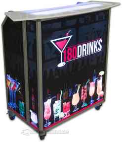 Mini Bar Portátil - 180 Bebidas con Tapa Curva Mini bar portátil con carta de cócteles personalizada 180 Drinks y barra curvada