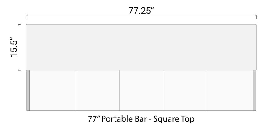Square Bar Top for 77 Mobile Bar Square Bar Top for 77 Mobile Bar