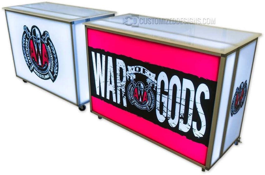 LED照明付きプロモテーブル - ポータブルトレードショーテーブル LED照明付きプロモテーブル - ポータブルトレードショーテーブル